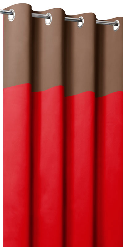 Rideaux Occultants Bicolores chocolat & rouge