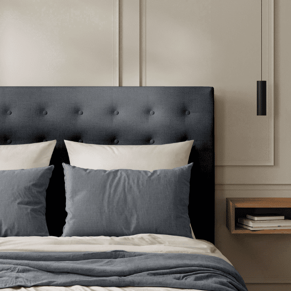 Tête de lit Capitonnée Velours Gris Souris