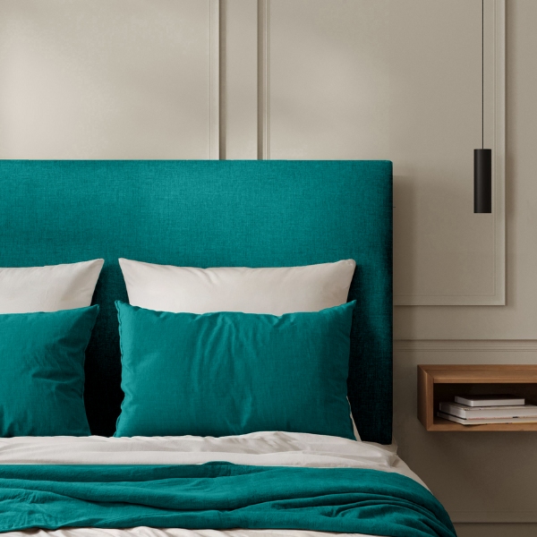 Tête de Lit Aspect Toile de Jute Bleu