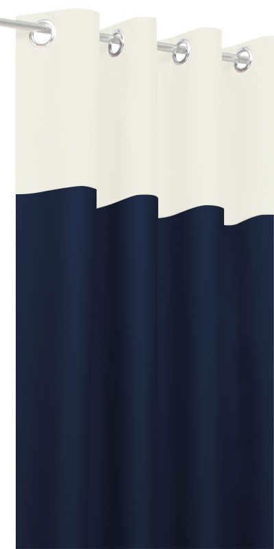 Rideaux Tamisants Blanc & Bleu Marine