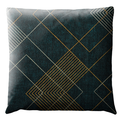 Coussin Géométrique Losange bleu canard