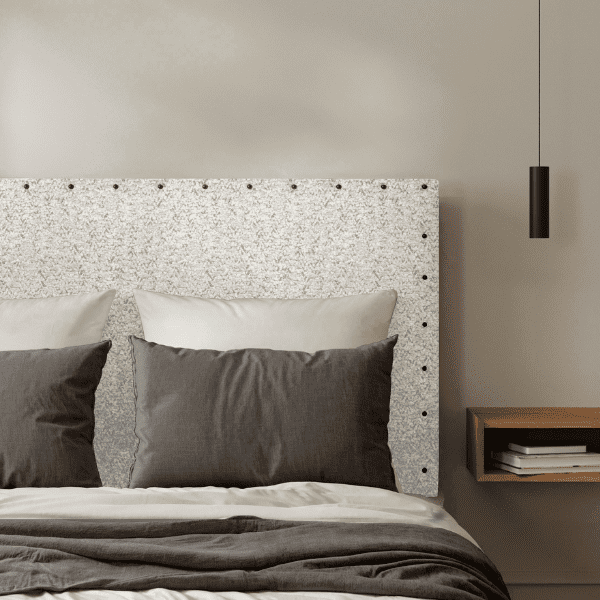 Tête de lit Cloutée Bouclette Blanc