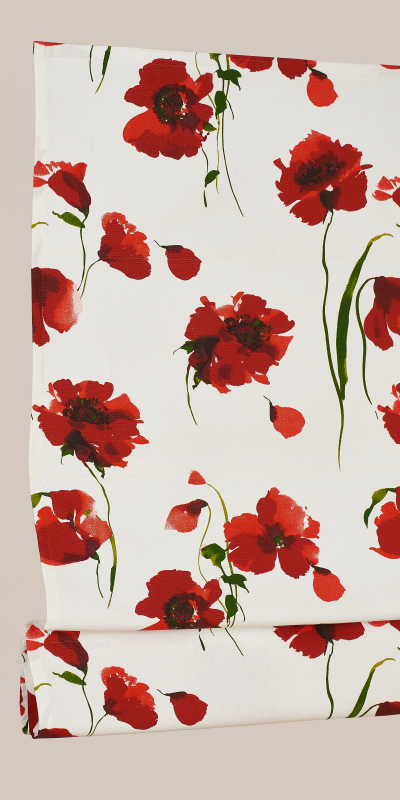 Store Bateau Fleurs Coquelicot - coton - Ambiance nature - durable et élégant - fabrication française