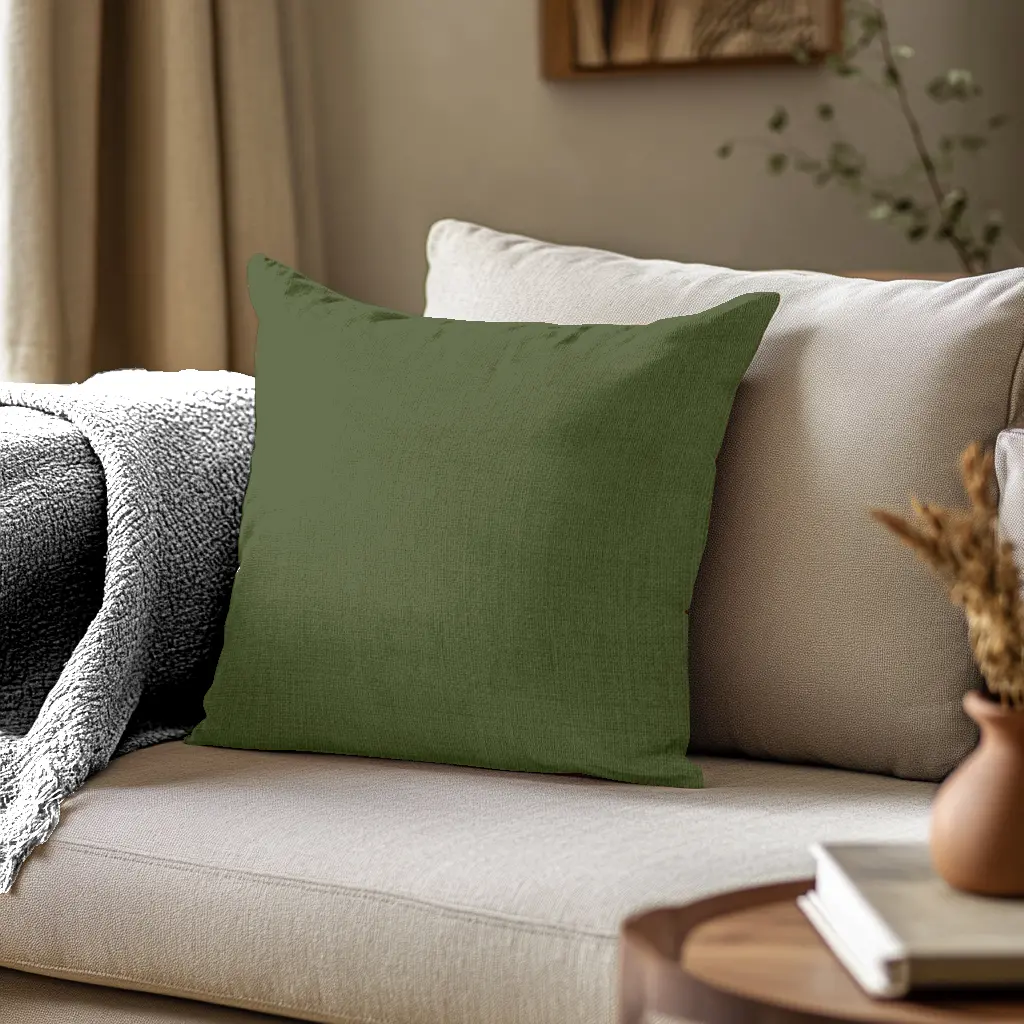 Coussin Lin Vert Olive