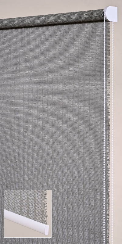 Stores enrouleurs tamisants aspect bambou gris - polyester - sur mesure - sans perçage - motorisé - durable et élégant - fabrication française