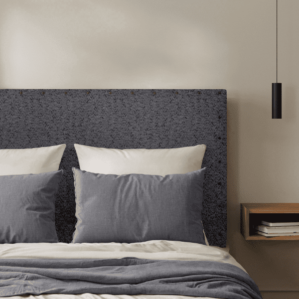 Tête de lit Cloutée Bouclette Gris Foncé