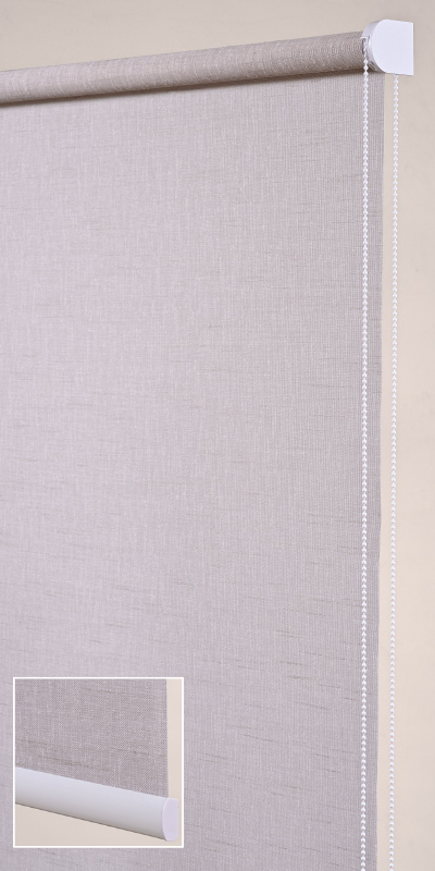 Stores enrouleurs tamisants chinés galet - polyester - sur mesure - sans perçage - motorisé - Type de toile Tamisante - design épuré