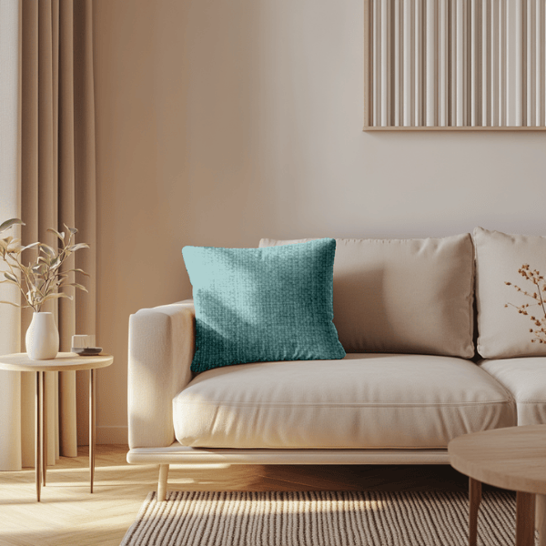 Coussins Unis - Tissu Chenillé Vert d'eau