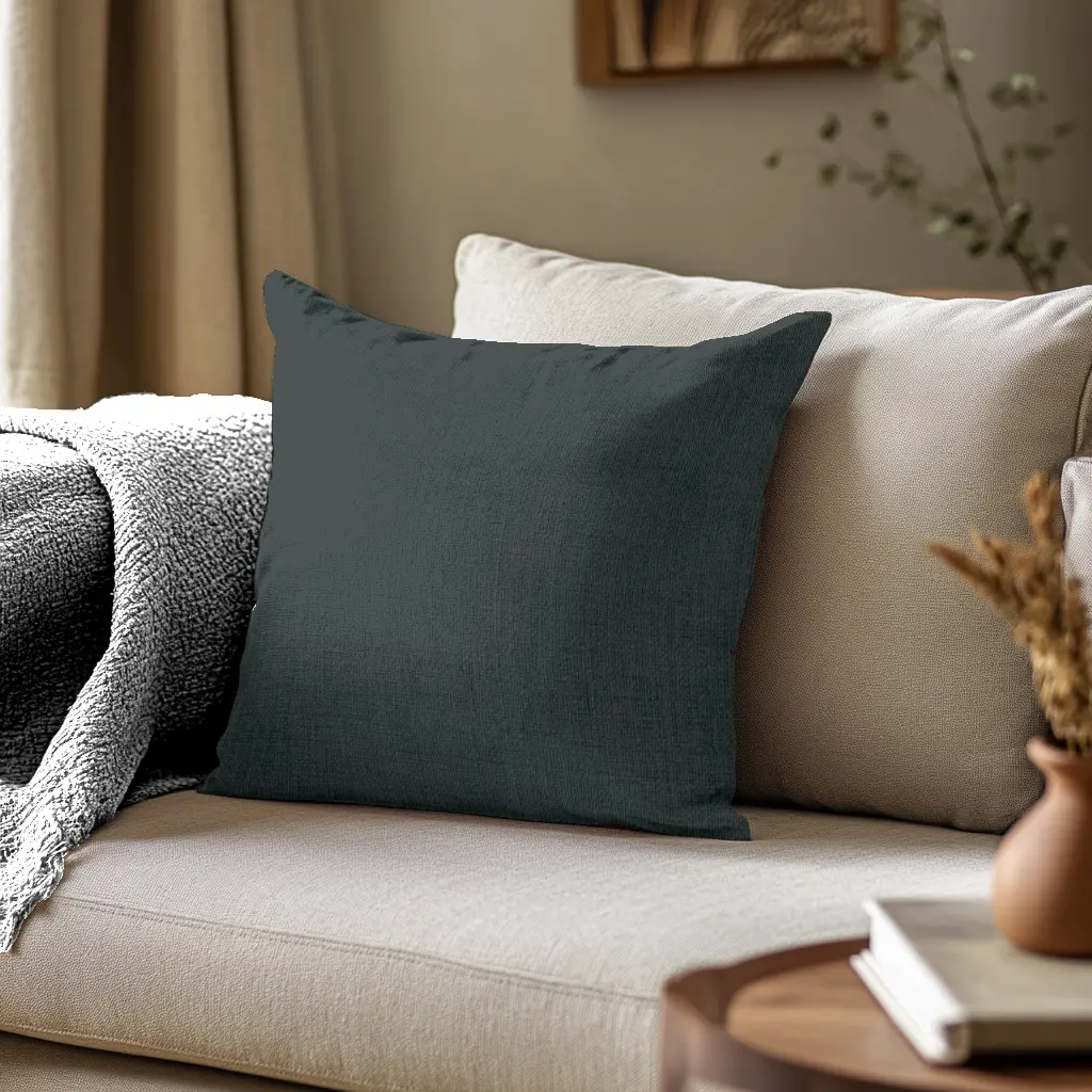 Coussin Lin Gris Anthracite