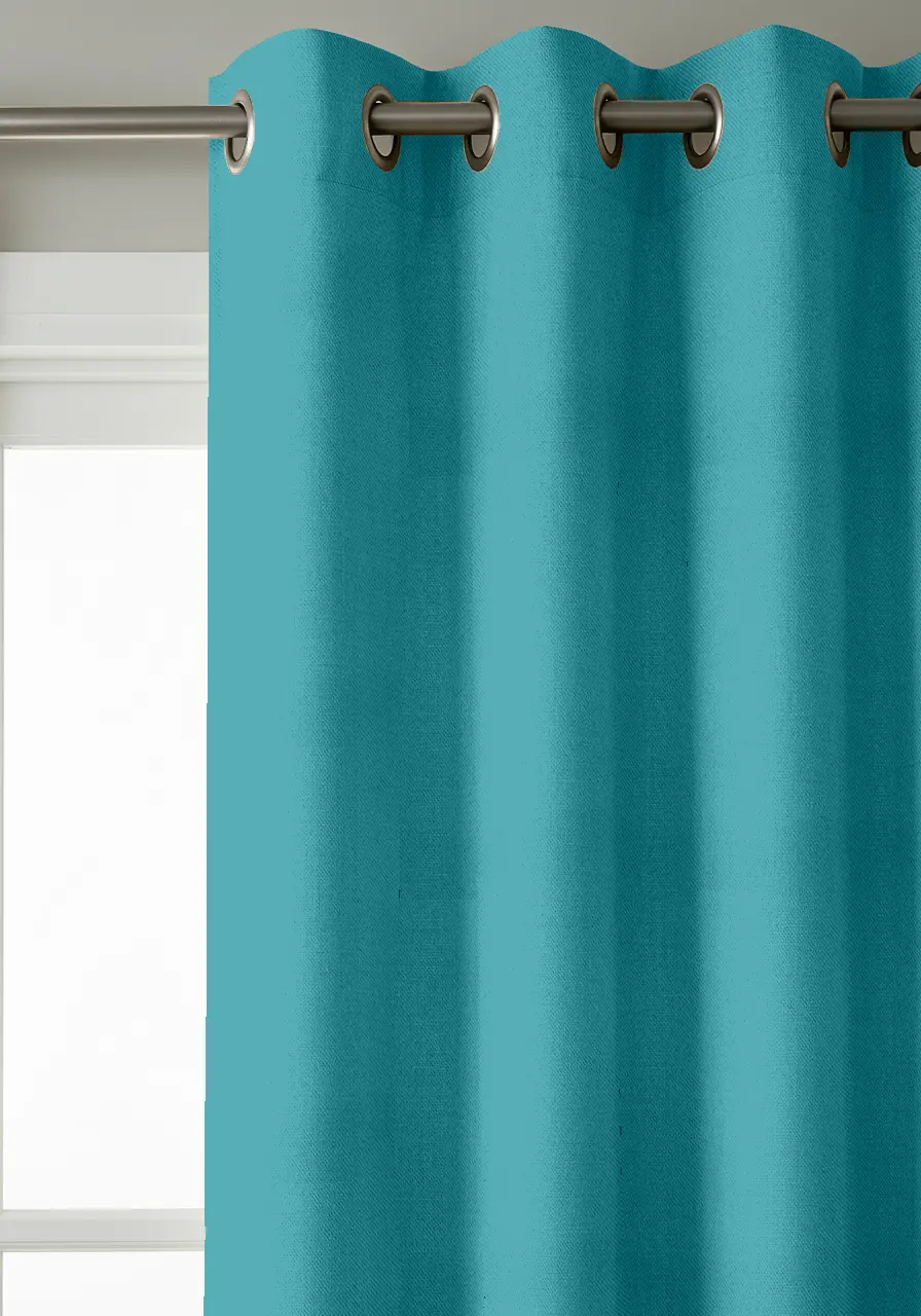 Rideau occultant uni bleu azur