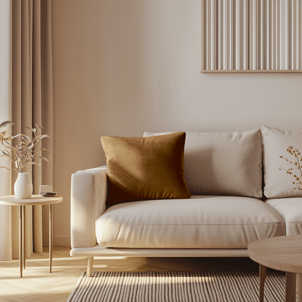 Coussin Velours Camel