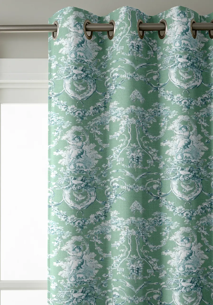 Rideaux Toile de Jouy Vert