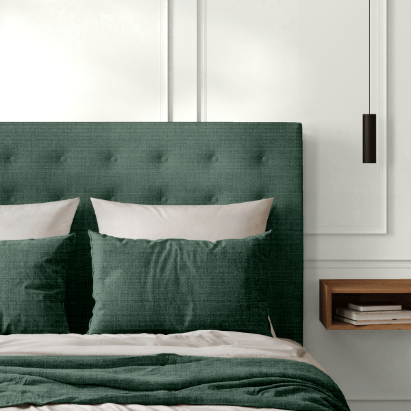 Tête de Lit Capitonnée Chenillé Vert Olive