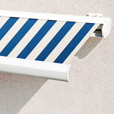 Store Banne Coffre Terrasse Bleu-Blanc