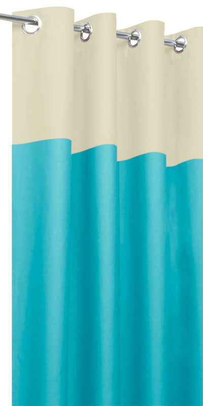 Rideaux Tamisants Bicolores Ecru & Bleu azur