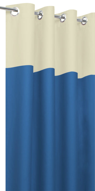 Rideaux Tamisants Bicolores Ecru Bleu Gauloise