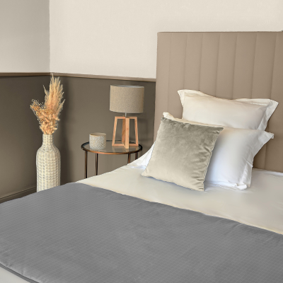 Chemin de lit Aspect Flanelle Gris