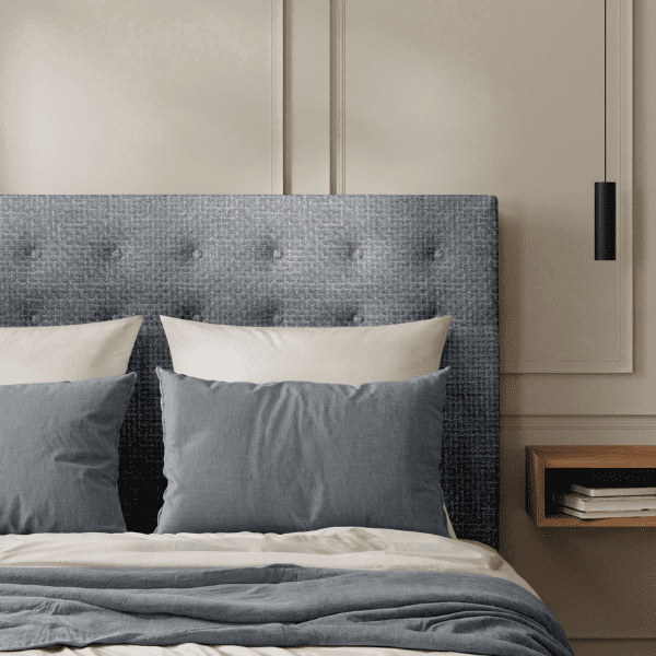 Tête de lit Capitonnée Maillé Gris