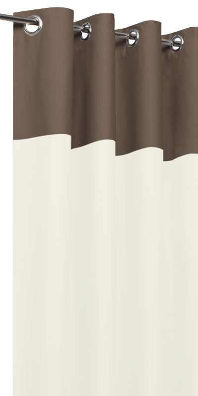 Rideaux Tamisants Bicolores Taupe & Blanc