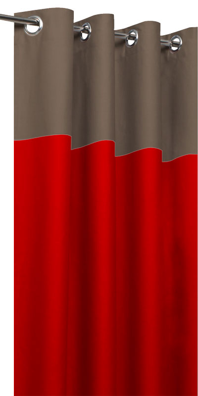 Rideaux Tamisants Bicolores - Taupe & rouge
