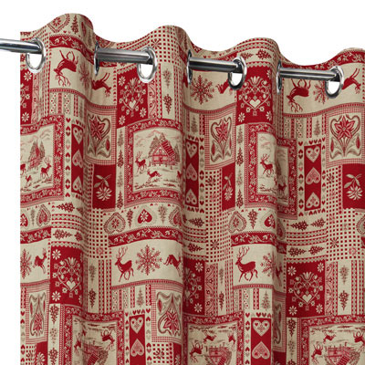 Rideau Montagne Thermique - tissu lourd et confection à oeillets