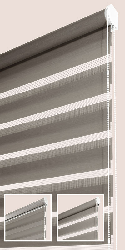 Rideau enrouleur jour nuit - polyester - sur mesure - sans perçage - Matière de la toile Polyester 210 g/m² résistant aux UV - design épuré