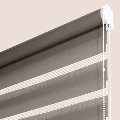 Store duo - polyester - sur mesure - sans perçage - Fabrication française - Chaînette manuelle métal ou PVC selon coloris - durable et élégant