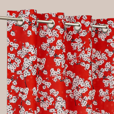 Rideaux à Fleurs du Japon - Cerisier Corail