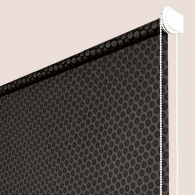 Store enrouleur tamisant à motifs sur mesure - aspect pois - polyester - sans perçage - motorisé - design épuré