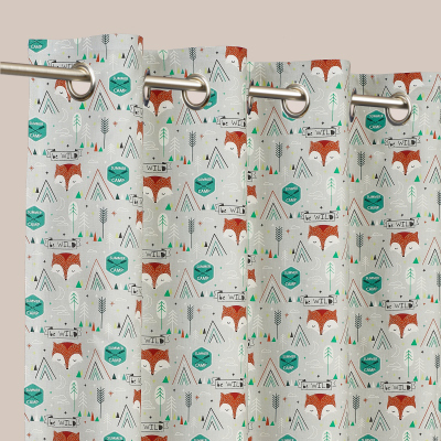 Rideaux Bébés - TISSU BÉBÉ RENARD GRIS