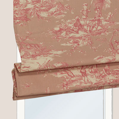 Store Bateau Toile de Jouy rose - coton - sur mesure - Ambiance classique