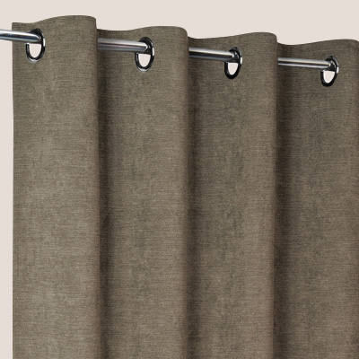 Rideaux Velours Chiné Taupe