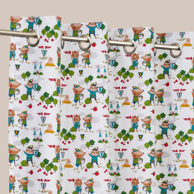 Rideaux Enfants Naifs - TISSU ENFANT ROBIN DES BOIS