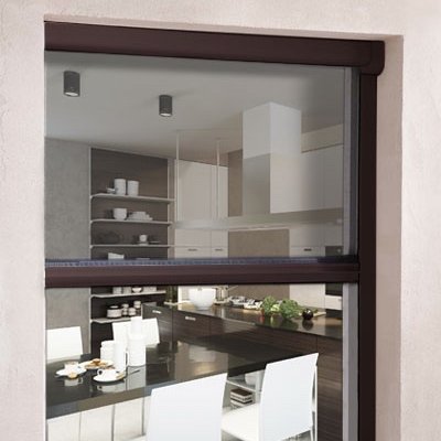 Moustiquaire enroulable marron