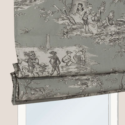 Store Bateau Toile de Jouy Gris