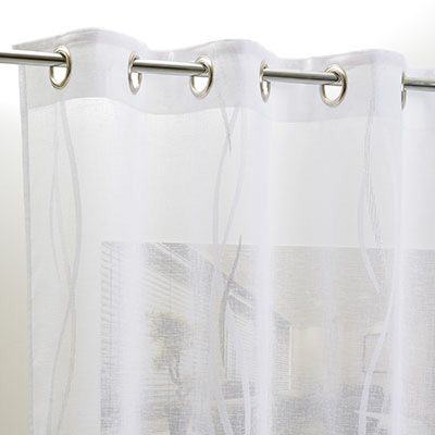 Voilages à Motifs Torsadé Blanc