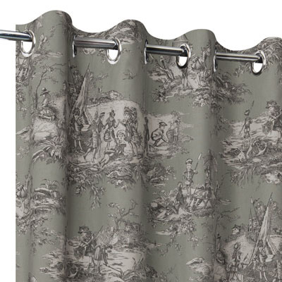 Rideaux Toile de Jouy gris
