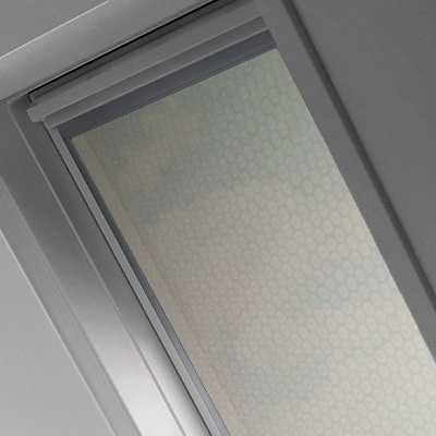 Stores Tamisants à Motifs Aretha gris compatibles avec les fenêtres de toit VELUX - polyester - design épuré - fabrication française