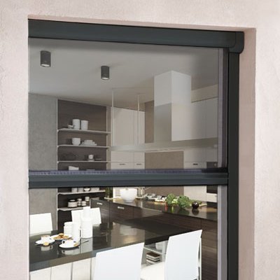 Moustiquaire enroulable cadre gris anthracite