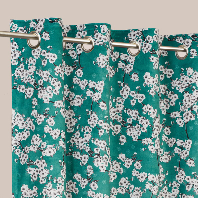 Rideaux à Fleurs du Japon - Cerisier Menthe