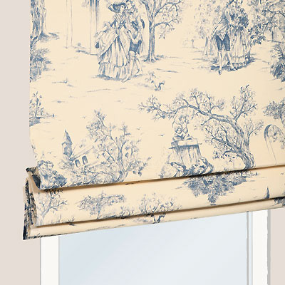 Store Bateau Toile de Jouy Bleu