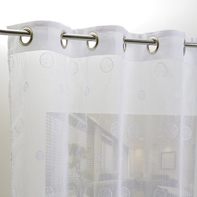 Voilages à Motifs Pastille Blanc