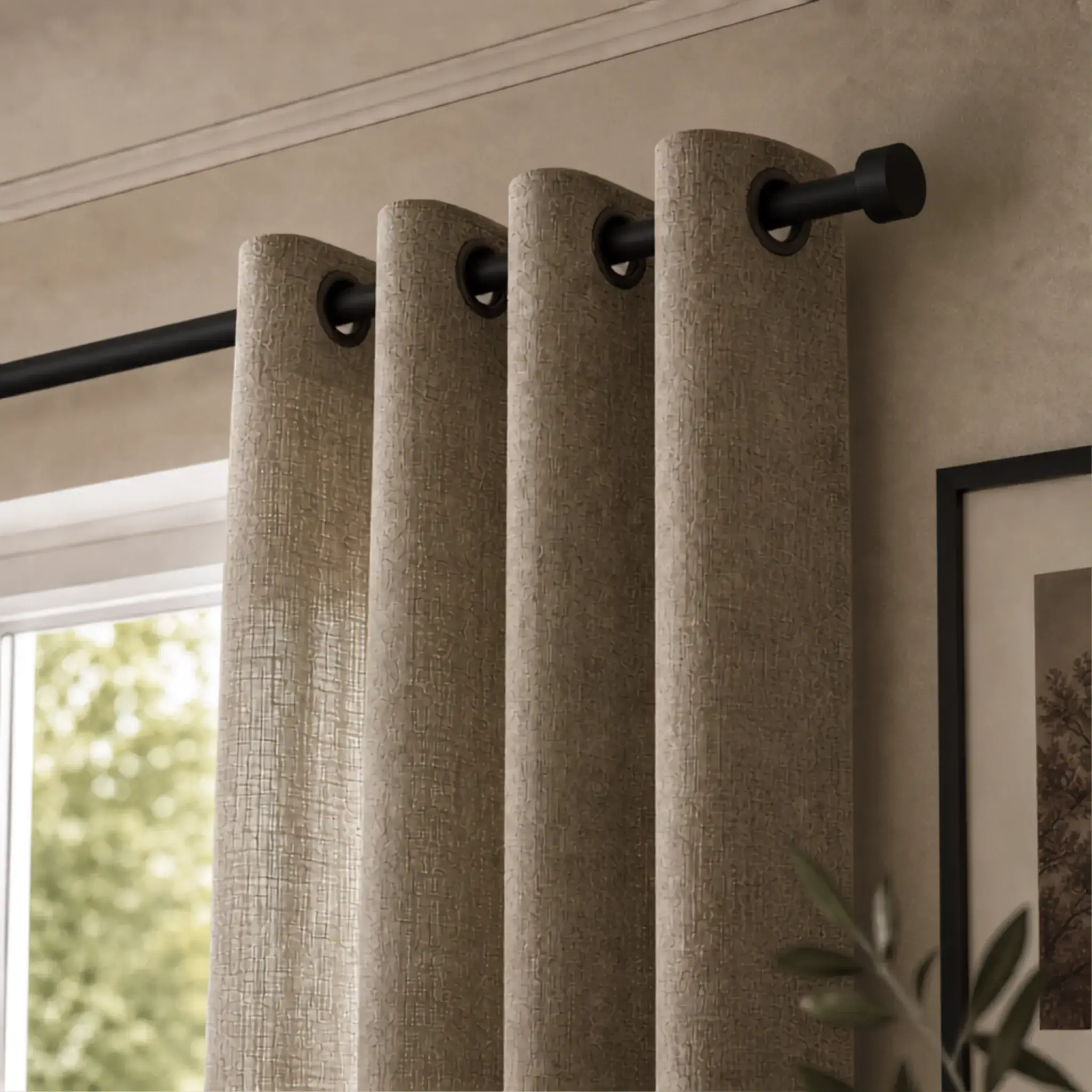 Tringle à Rideaux Acier - Large gamme d'embouts - Made in France - Convient aux fenêtres - Sur-mesure - Adaptée à tous les goûts - Moderne