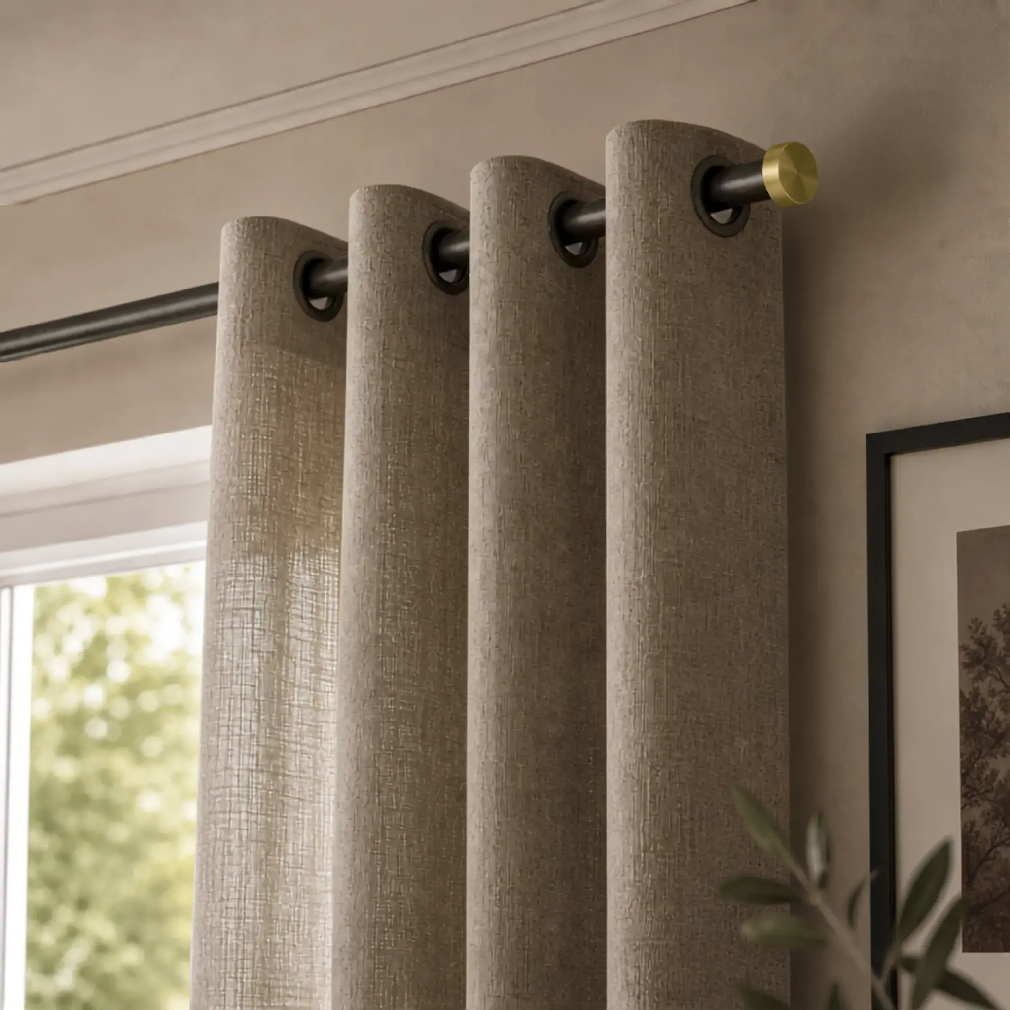 Tringle à Rideaux Décorative Haut de gamme - Adaptée à tous les styles de décoration - Bronze - Sur mesure - Moderne