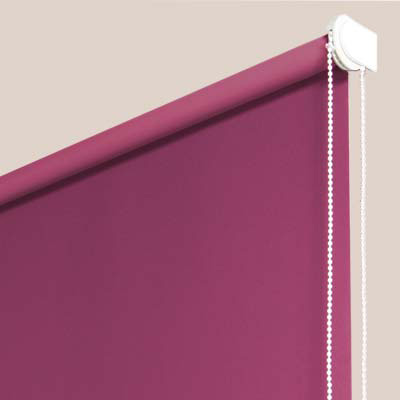 Stores enrouleurs occultants unis fuchsia - polyester - sur mesure - sans perçage - motorisé - design épuré