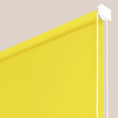 Stores enrouleurs occultants unis jaune - polyester - sur mesure - sans perçage - motorisé - Store enrouleur occultant à chaînette ou motorisé 5V