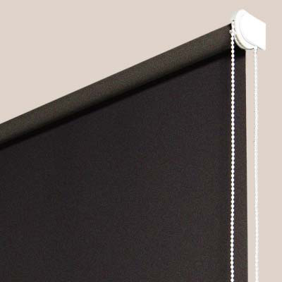 Stores enrouleurs occultants unis noir - polyester - sur mesure - sans perçage - motorisé - Garantie 5 ans - durable et élégant - design épuré