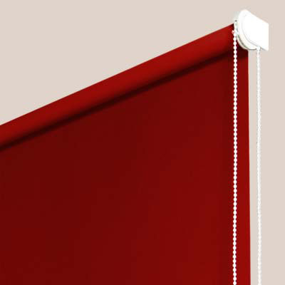 Stores enrouleurs occultants unis rouge - polyester - sur mesure - sans perçage - motorisé - Garantie 5 ans
