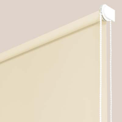 Stores enrouleurs occultants unis vanille - polyester - sur mesure - sans perçage - motorisé - Fabrication Made in France sur-mesure