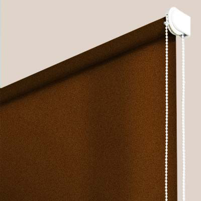 Stores enrouleurs tamisants unis chocolat - polyester - sur mesure - sans perçage - motorisé - durable et élégant - fabrication française